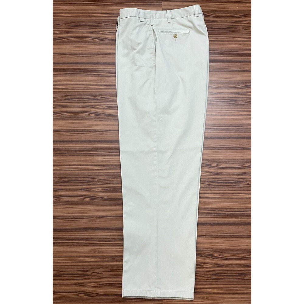 Lauren Ralph Lauren Mens Pants Size 38W x 32L Beige Chino Flat Front 100% Cotton